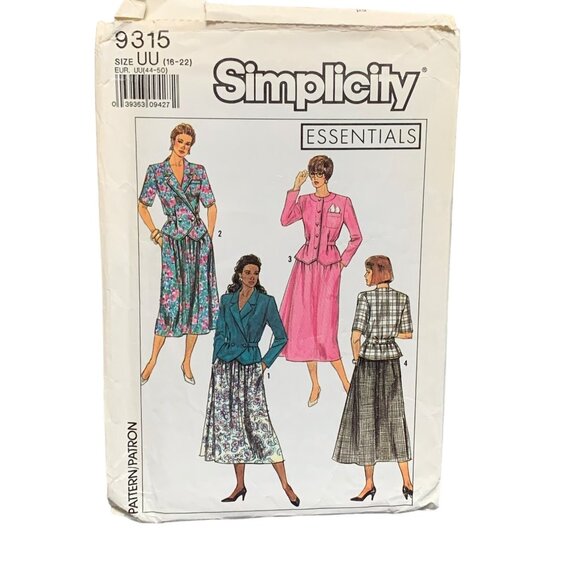 Simplicity Other - Simplicity Essentials Sewing Pattern 9315 Womens Shirt & Skirt Size 16-22